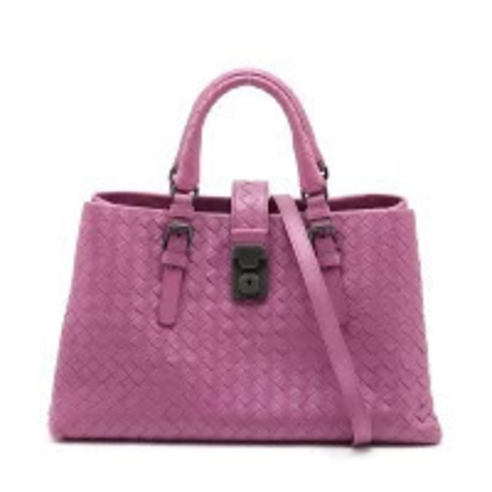 Bottega Veneta Intrecciato Roma Handbag Purple